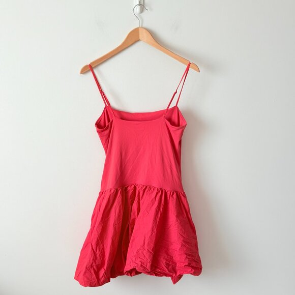 Aritzia Babaton Rolodex Micro Bubble Dress Contour Poplin Red Size Large - Picture 6 of 8